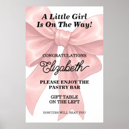 Blekt Rosa Slöja och Band Flicka Barnkalas Poster