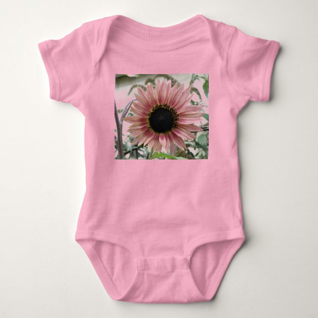 Blekt Rosa Solros T Shirt (Framsida)