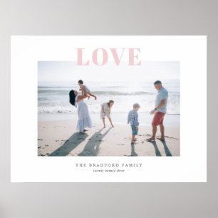 Blekt Rosa Stor Kärlek Minneshändelse Familjefoto Poster