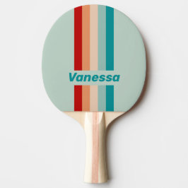 Blekt sjöglasstift randigt med namn pingisracket