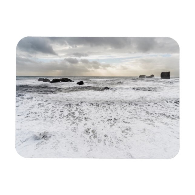 Blekt skummande havslandskap, Island Magnet (Horisontell)