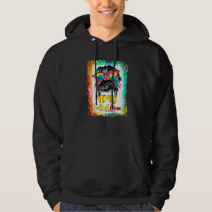 Blekt softball Mamma Life med leopard och Messy Hoodie