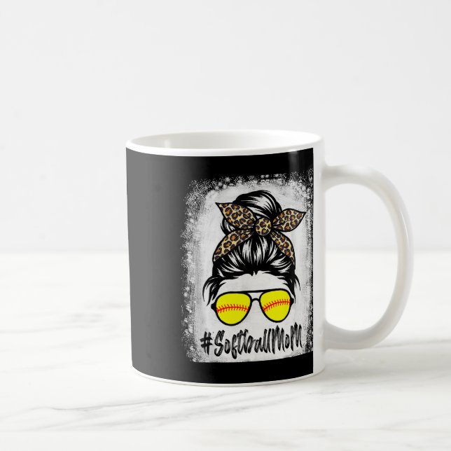 Blekt Softll Mamma Liv Med Leopard Och Rufsigt Tof Kaffemugg (Höger)
