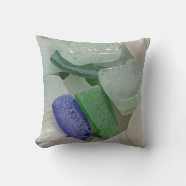 Blekt strandglas kudde (Framsida)