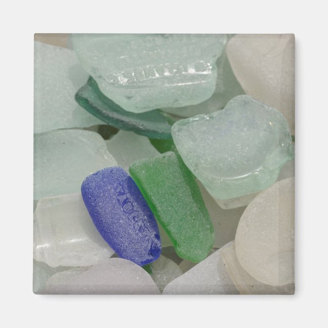 Blekt strandglas magnet (Framsidan)