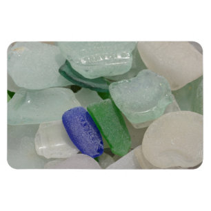 Blekt strandglas magnet