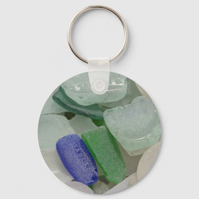 Blekt strandglas nyckelring (Framsida)