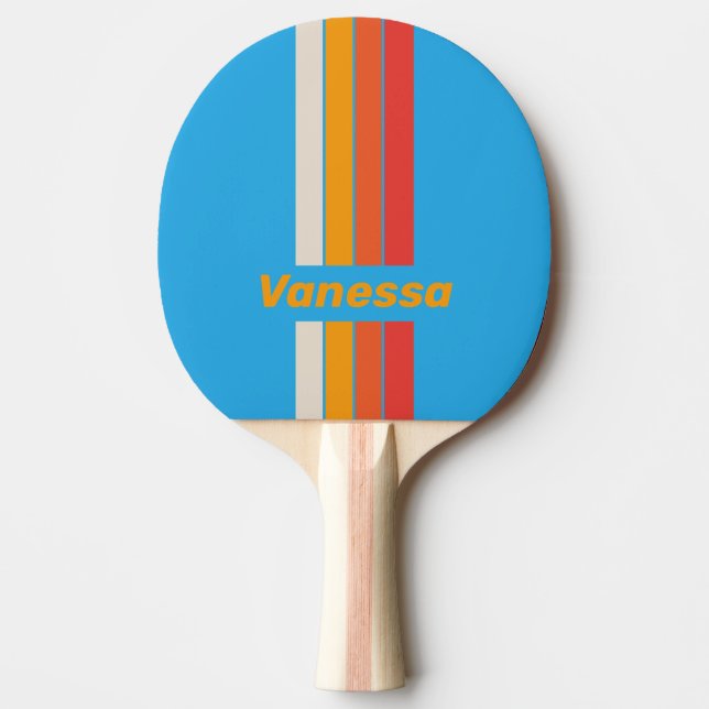 Blekt Surfblått Pinsträck med Namn Pingisracket (Framsidan)