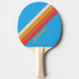 Blekt Surfblått Randigt med Namn Pingisracket