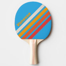 Blekt Surfblått Vinklad Rand med Namn Pingisracket