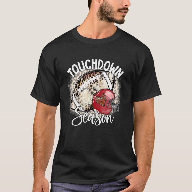 Blekt touchdown-säsong amerikansk fotbollsmatch D T Shirt (Framsida)