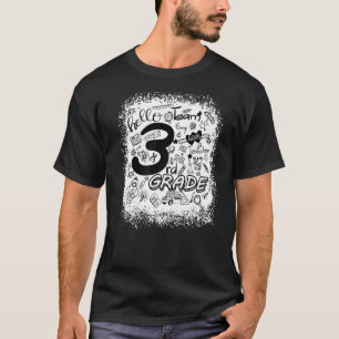 Blekt typografi 3:e Klass Student-läraren bakåt T Shirt