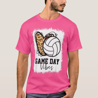 Blekt Volleyboll Game Day Vibes Volleyboll Mamma T Shirt