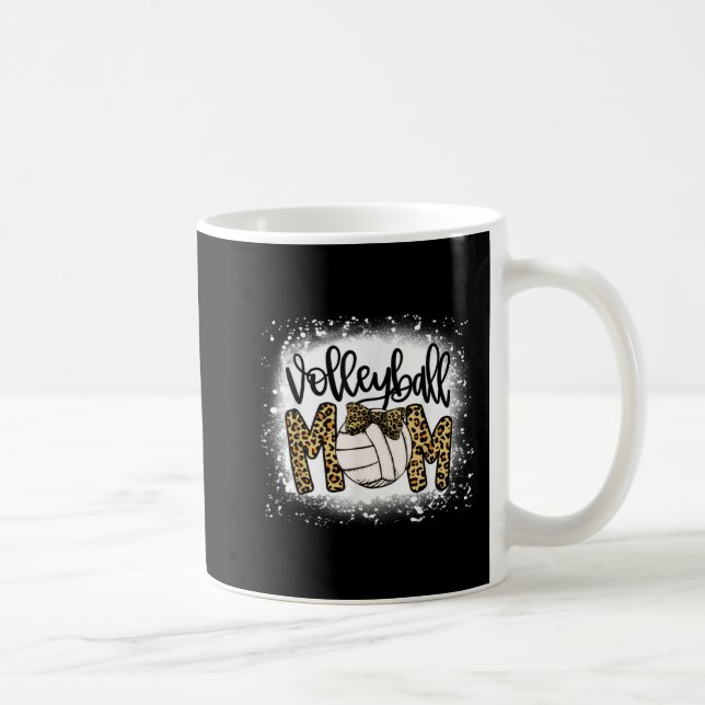 Blekt volleyboll Mamma Leopard Roligt Boll Mamma M Kaffemugg (Höger)