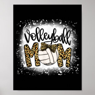 Blekt volleyboll Mamma Leopard Roligt Boll Mamma M Poster