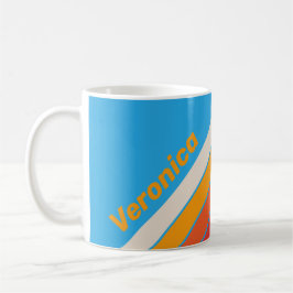Blekta Surfblå Ränder med Namn Kaffemugg