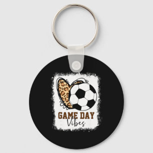 Blekte Fotbollsmatch Dagens Vibes Fotbollsmamma Ma Nyckelring