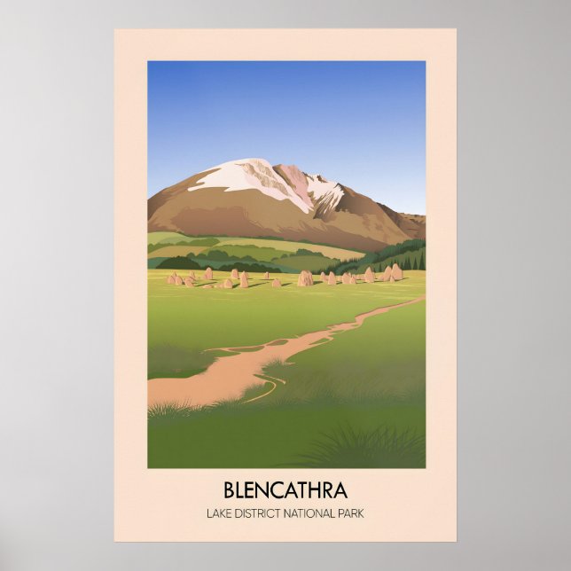 Blencathra Lake District nationalpark Resa Poster (Framsidan)