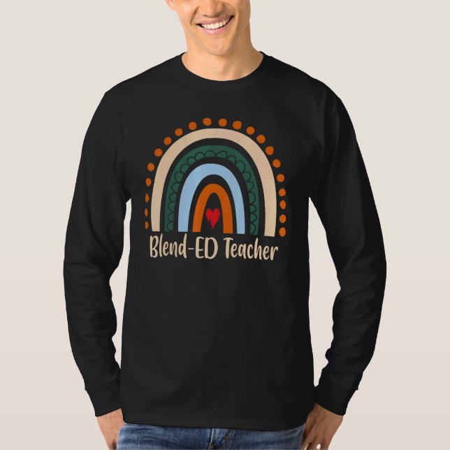Blend-Ed Lärare Boho Regnbåge Examen Tack T Shirt (Framsida)