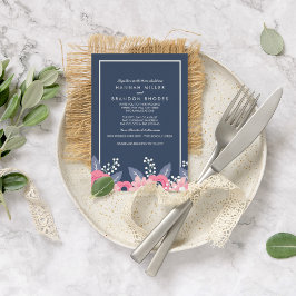 Blend Families Brilliant Blue Blommigt Bröllop Inbjudningar