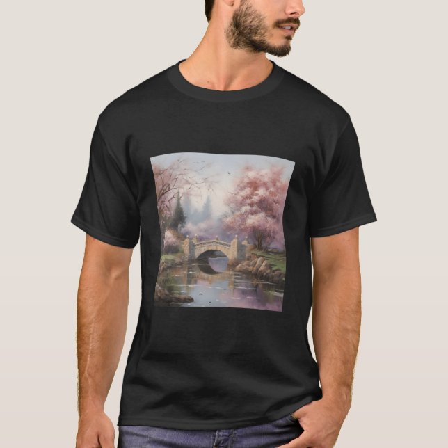 Blend Of Japanese Cherry Blossom Gardens And Renai T Shirt (Framsida)