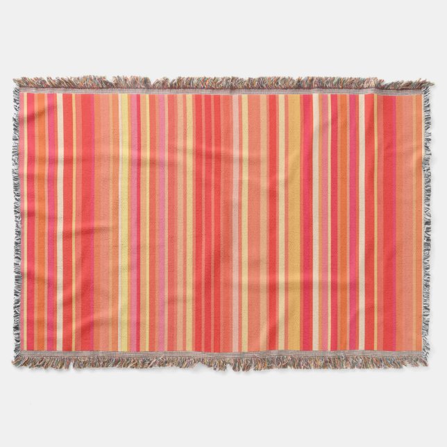 Blend-Rand, korallfärgade Orangar Filt (Framsidan)