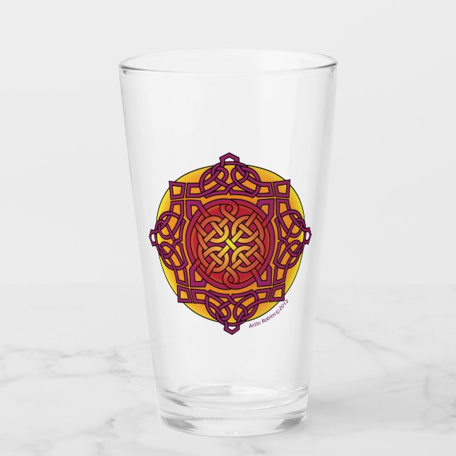 Blend Red Celtic Knot Glass Glaskopp (Framsida)