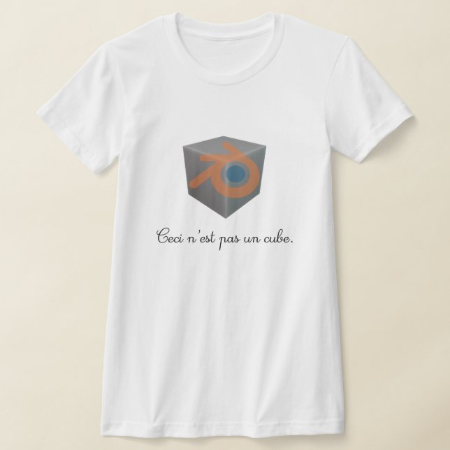 Blender 3D Würfel T Shirt (Laydown)