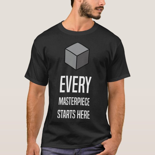 Blender Basics simple nerdy stil för 3D-modellerin T Shirt (Framsida)