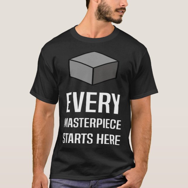 Blender Basics simple nerdy style for 3D modelling T Shirt (Framsida)