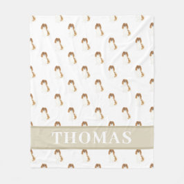 Blenheim Cav King Charles Spaniel Rosa & Vit Fleecefilt