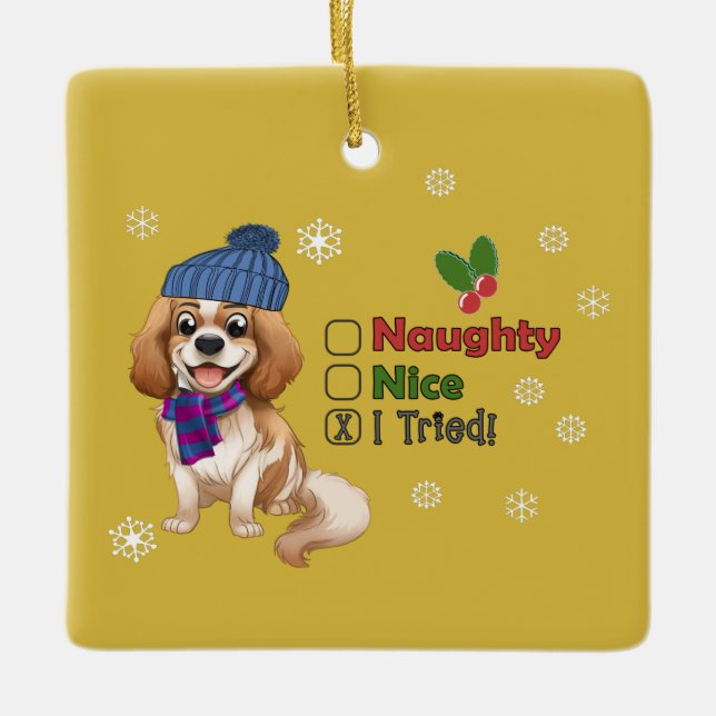 Blenheim Cavalier-julprydnad Julgransprydnad Keramik (Framsida)