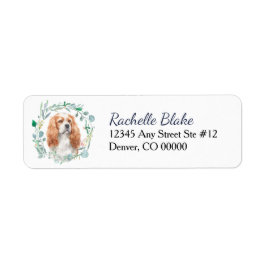 Blenheim Cavalier King Charles Spaniel Etikett Returadress Etikett