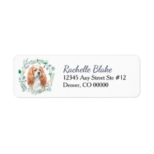 Blenheim Cavalier King Charles Spaniel Etikett Returadress Etikett