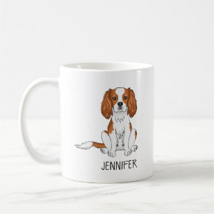 Blenheim Cavalier King Charles Spaniel & Namn Kaffemugg