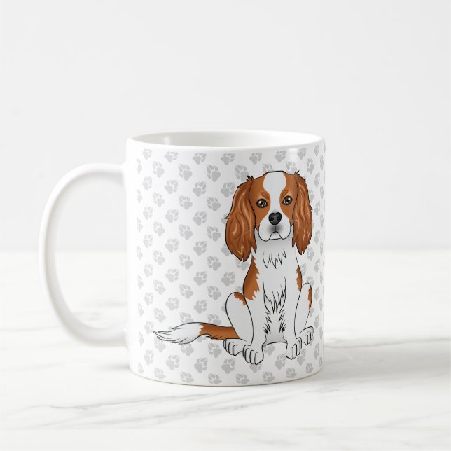 Blenheim Cavalier King Charles Spaniel & Tassar Kaffemugg (Vänster)