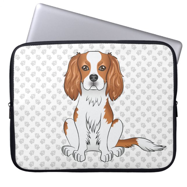 Blenheim Cavalier King Charles Spaniel & Tassar Laptop Fodral (Framsidan)