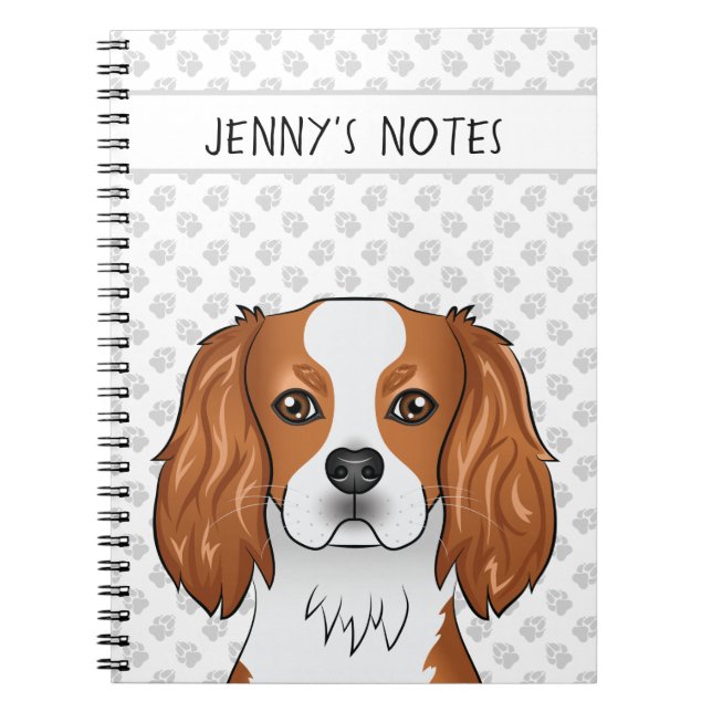 Blenheim Cavalier King Charles Spaniel & Text Anteckningsbok (Framsidan)