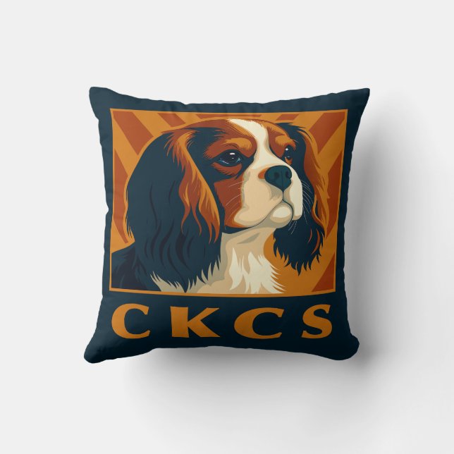Blenheim Cavalier Kung Charles Spain CKCS Retro Kudde (Baksida)