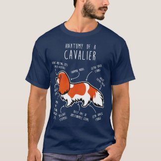 Blenheim Cavalier Kung Charles Spain Hund Anatomy T Shirt