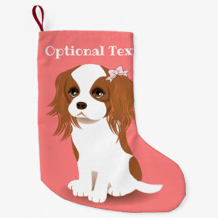 Blenheim Cavalier Kung Charles Spansk Rosa Liten Julstrumpa