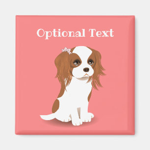 Blenheim Cavalier Kung Charles Spansk Rosa Magnet