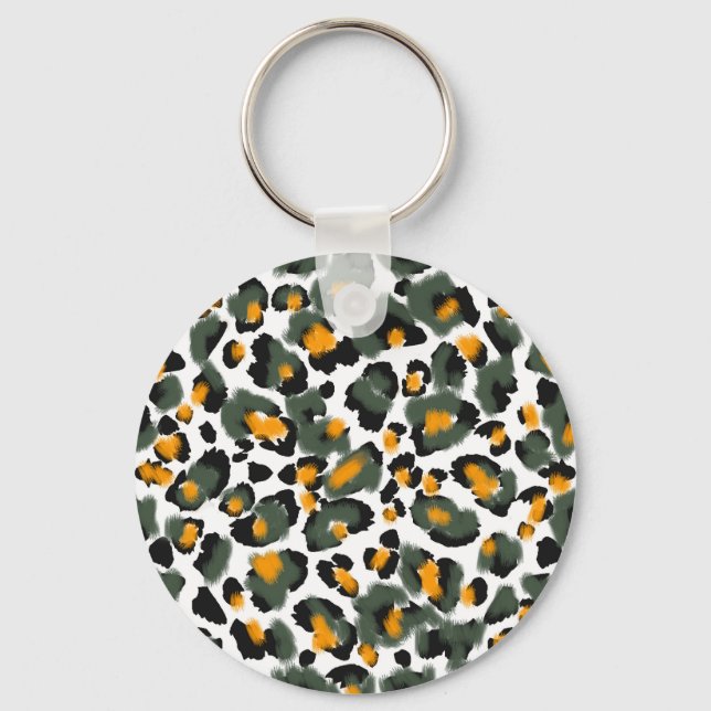 Bleopard Animal Print Struktur Background Nyckelring (Framsida)