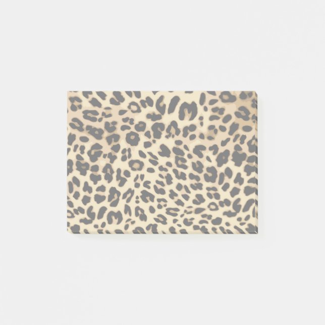 Bleopard Mönster Animal Print Black/Guld Post-it Block (Framsida)