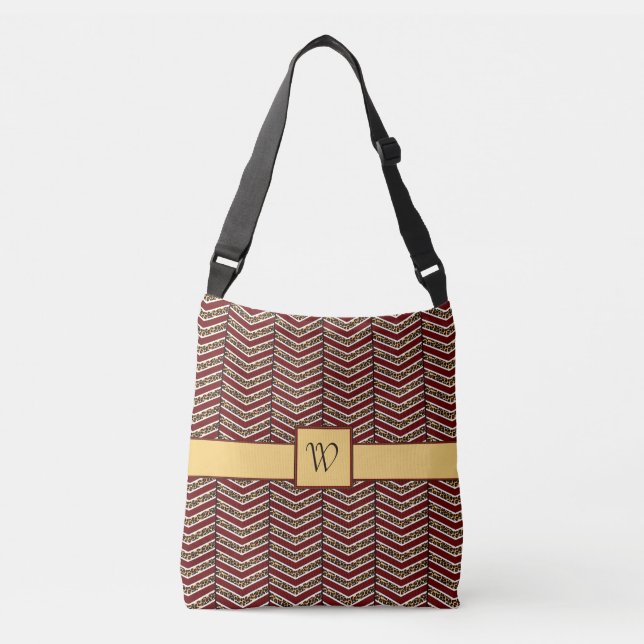 Bleopard Print Chevron - allt-over-Print Bag Axelväska (Framsida)