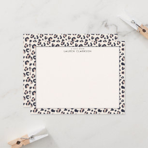 Bleopard Print Stationery Note Card Inbjudningar