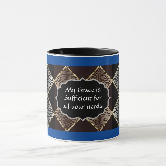 Bleopardutskrift Diamond Design 2-tona Mugg (Center)
