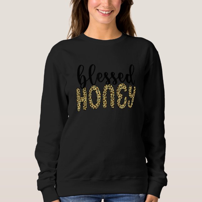 Blerad Honung Leopard Mamma Grandma Mor S Day T Shirt (Framsida)