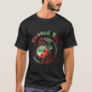 Blerad Yule Tie Dye Måne Sol Winter Solstice Bati T Shirt