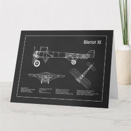 Bleriot XI - Planer för flygplansavtryck Teckning  Tack Kort